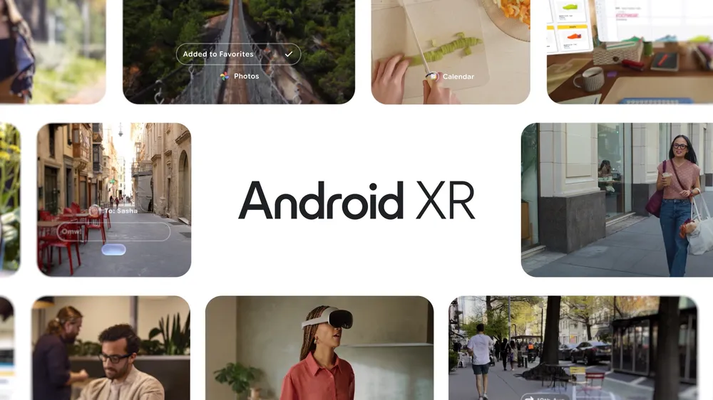 Futuristic augmented reality smart glasses displaying digital information overlaid on real-world objects.